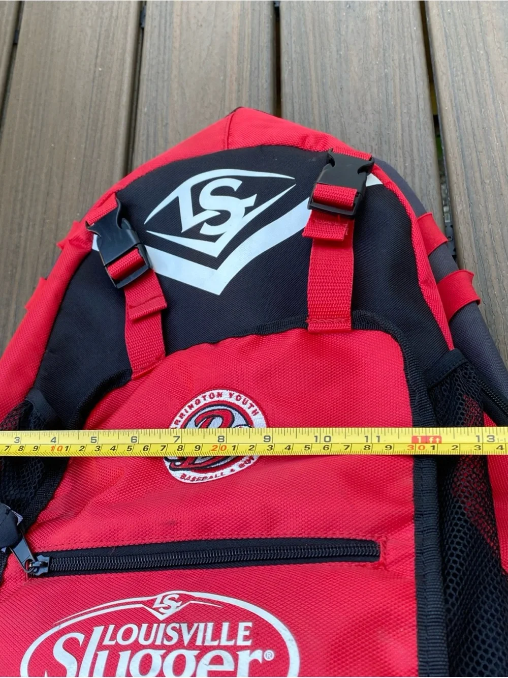 Louisville Slugger Baseball Backpack Bat Bag Red Gray Black